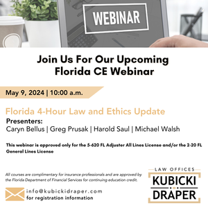 Join Us for Florida 4-Hour Law and Ethics Update Webinar in May